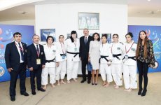 Президент и Первый вице-президент Азербайджана, президенты России и Монголии наблюдали за смешанными командными соревнованиями ЧМ по дзюдо в Баку (ФОТО)