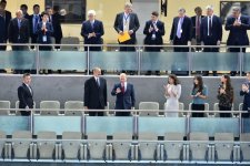 Президент и Первый вице-президент Азербайджана, президенты России и Монголии наблюдали за смешанными командными соревнованиями ЧМ по дзюдо в Баку (ФОТО)