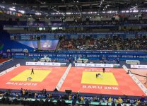 Президент и Первый вице-президент Азербайджана, президенты России и Монголии наблюдали за смешанными командными соревнованиями ЧМ по дзюдо в Баку (ФОТО)