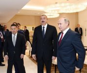 Президент и Первый вице-президент Азербайджана, президенты России и Монголии наблюдали за смешанными командными соревнованиями ЧМ по дзюдо в Баку (ФОТО)