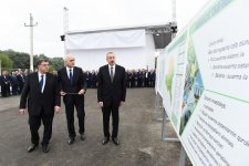 Президент Ильхам Алиев принял участие в церемонии открытия нового канала-притока реки Араз (ФОТО)