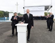 Президент Ильхам Алиев принял участие в церемонии открытия нового канала-притока реки Араз (ФОТО)