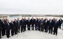 Президент Ильхам Алиев принял участие в церемонии открытия нового канала-притока реки Араз (ФОТО)