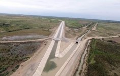 Президент Ильхам Алиев принял участие в церемонии открытия нового канала-притока реки Араз (ФОТО)
