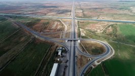 Президент Ильхам Алиев принял участие в открытии части автодороги Мингячевир-Бахрамтепе (ФОТО)