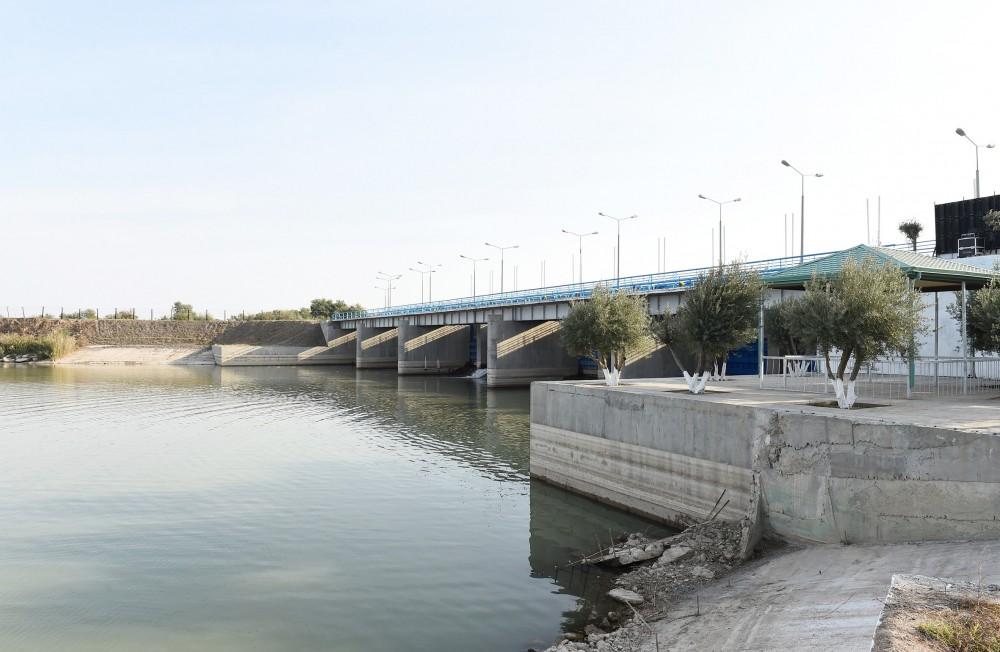 Президент Ильхам Алиев принял участие в церемонии открытия нового канала-притока реки Араз (ФОТО)