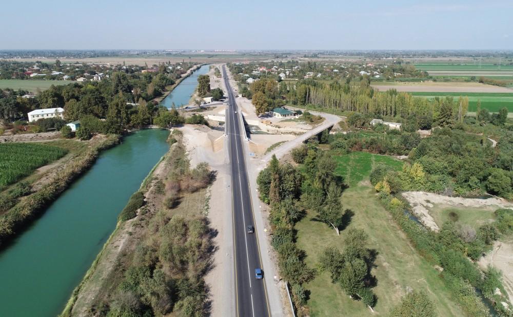 Президент Ильхам Алиев принял участие в открытии части автодороги Мингячевир-Бахрамтепе (ФОТО)