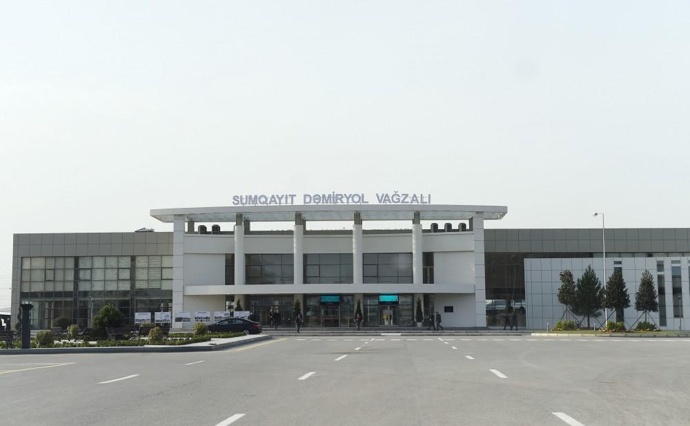 Президент Ильхам Алиев принял участие в открытии комплекса железнодорожного вокзала Сумгайыта (ФОТО)