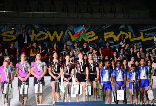 Состоялась вторая церемония награждения победителей и призеров Кубка мира по акробатической гимнастике в Баку (ФОТО)