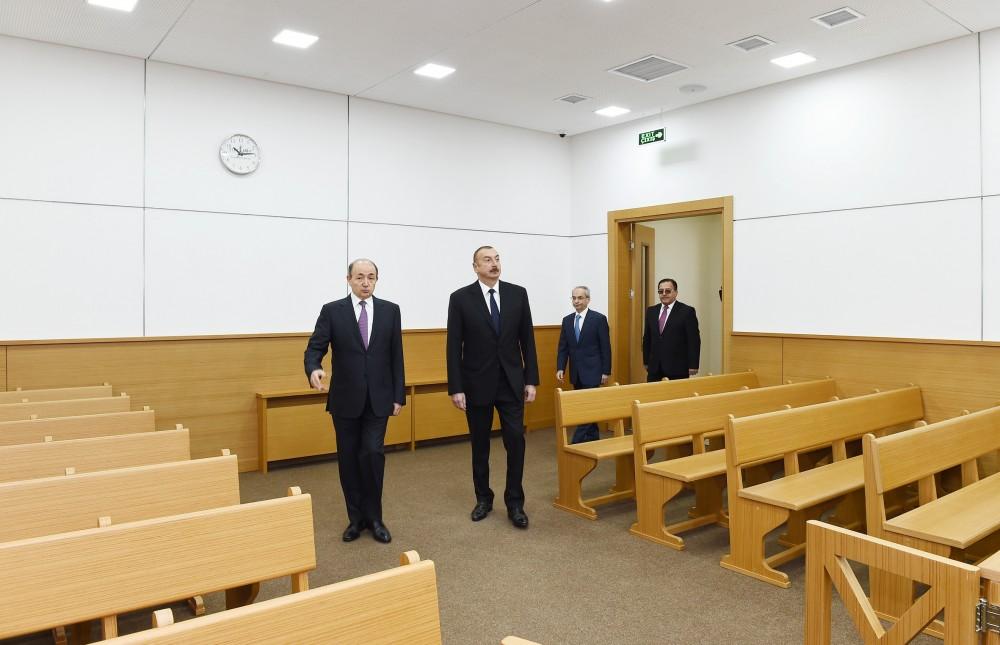 Президент Ильхам Алиев принял участие в открытии нового административного здания Бинагадинского районного суда (ФОТО)