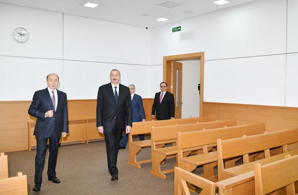 Президент Ильхам Алиев принял участие в открытии нового административного здания Бинагадинского районного суда (ФОТО)