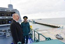 Президент Ильхам Алиев ознакомился с новым пограничным сторожевым кораблем типа “Туфан” (ФОТО)