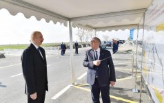 Президент Ильхам Алиев принял участие в открытии автодороги в Бейлаганском районе (ФОТО)