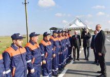 Президент Ильхам Алиев принял участие в открытии автодороги в Бейлаганском районе (ФОТО)