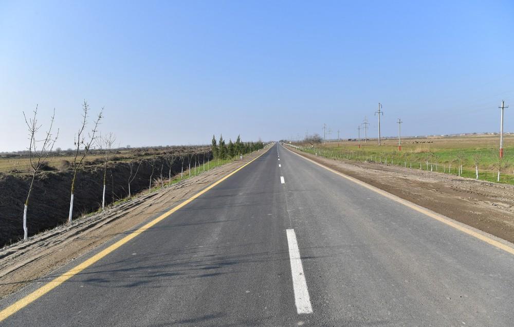 Президент Ильхам Алиев принял участие в открытии автодороги в Бейлаганском районе (ФОТО)