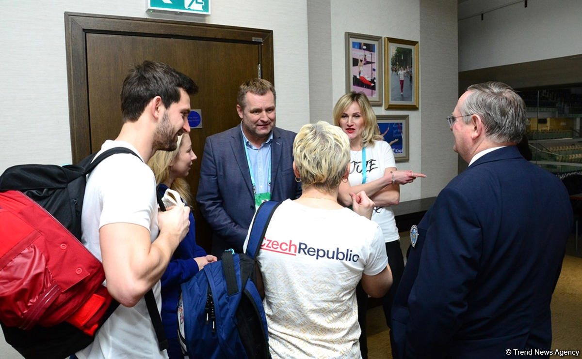 Посол Чехии в Азербайджане встретился с гимнастами в рамках Кубка мира по прыжкам на батуте и тамблингу (ФОТО)