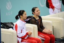 В Баку стартовал второй день соревнований Кубка мира по прыжкам на батуте и тамблингу (ФОТО)