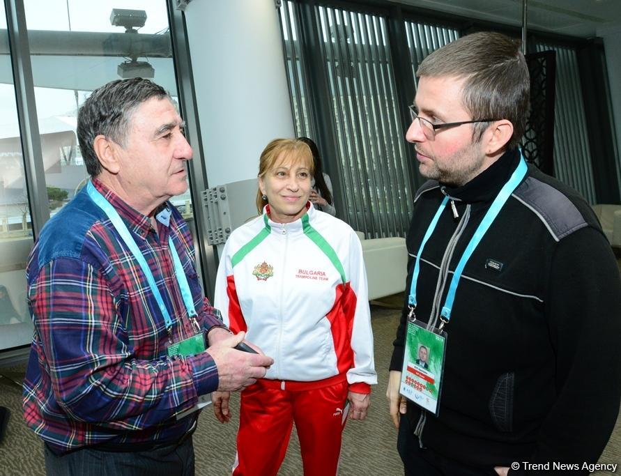 Консул посольства Болгарии в Азербайджане встретился с гимнастами в рамках Кубка мира по прыжкам на батуте и тамблингу (ФОТО)