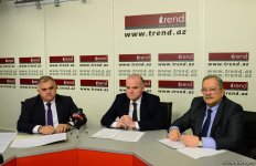 В пресс-центре АМИ Trend состоялся видеомост "Экономическое и инвестиционное сотрудничество Азербайджана и России: новые точки роста" (ФОТО)