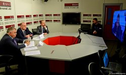 В пресс-центре АМИ Trend состоялся видеомост "Экономическое и инвестиционное сотрудничество Азербайджана и России: новые точки роста" (ФОТО)