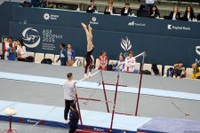 В Баку стартовал первый день соревнований Кубка мира FIG по спортивной гимнастике (ФОТО)