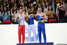 Состоялась церемония награждения победителей и призеров первого дня финалов Кубка мира по спортивной гимнастике в Баку (ФОТО)