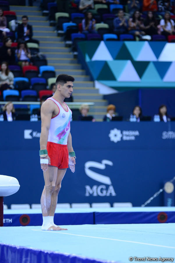 В Баку стартовал третий день соревнований Кубка мира FIG по спортивной гимнастике (ФОТО)
