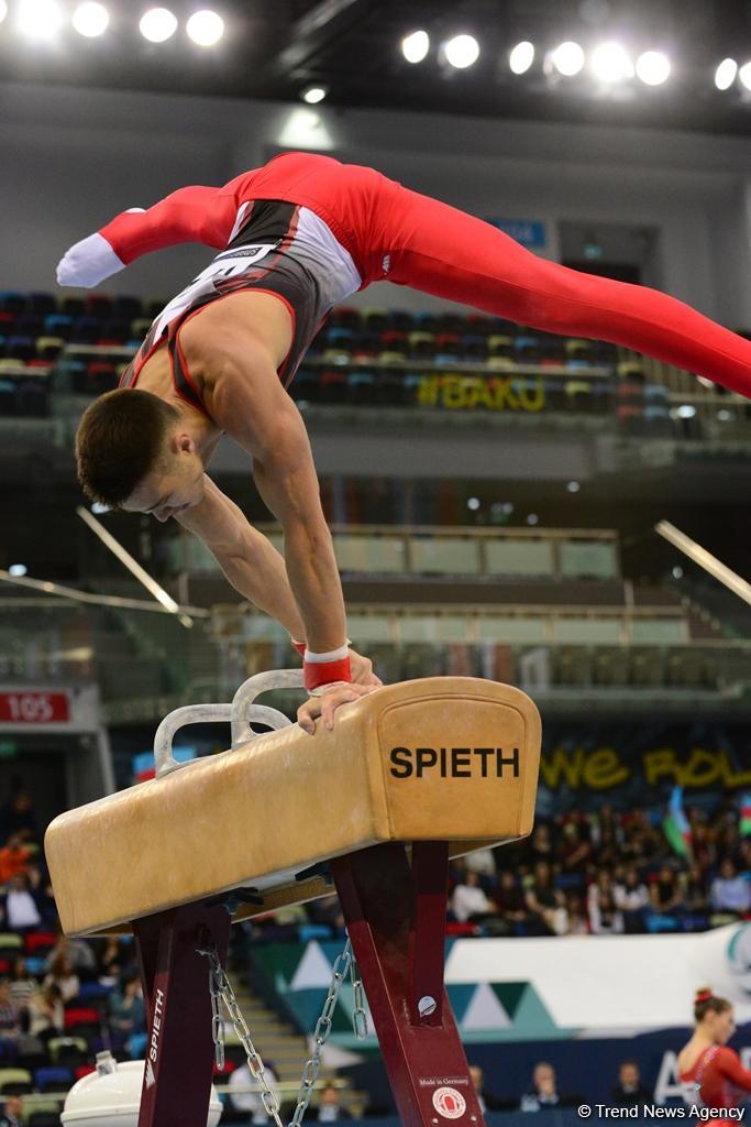 В Национальной арене гимнастики продолжаются финальные соревнования Кубка мира по спортивной гимнастике в Баку (ФОТО)