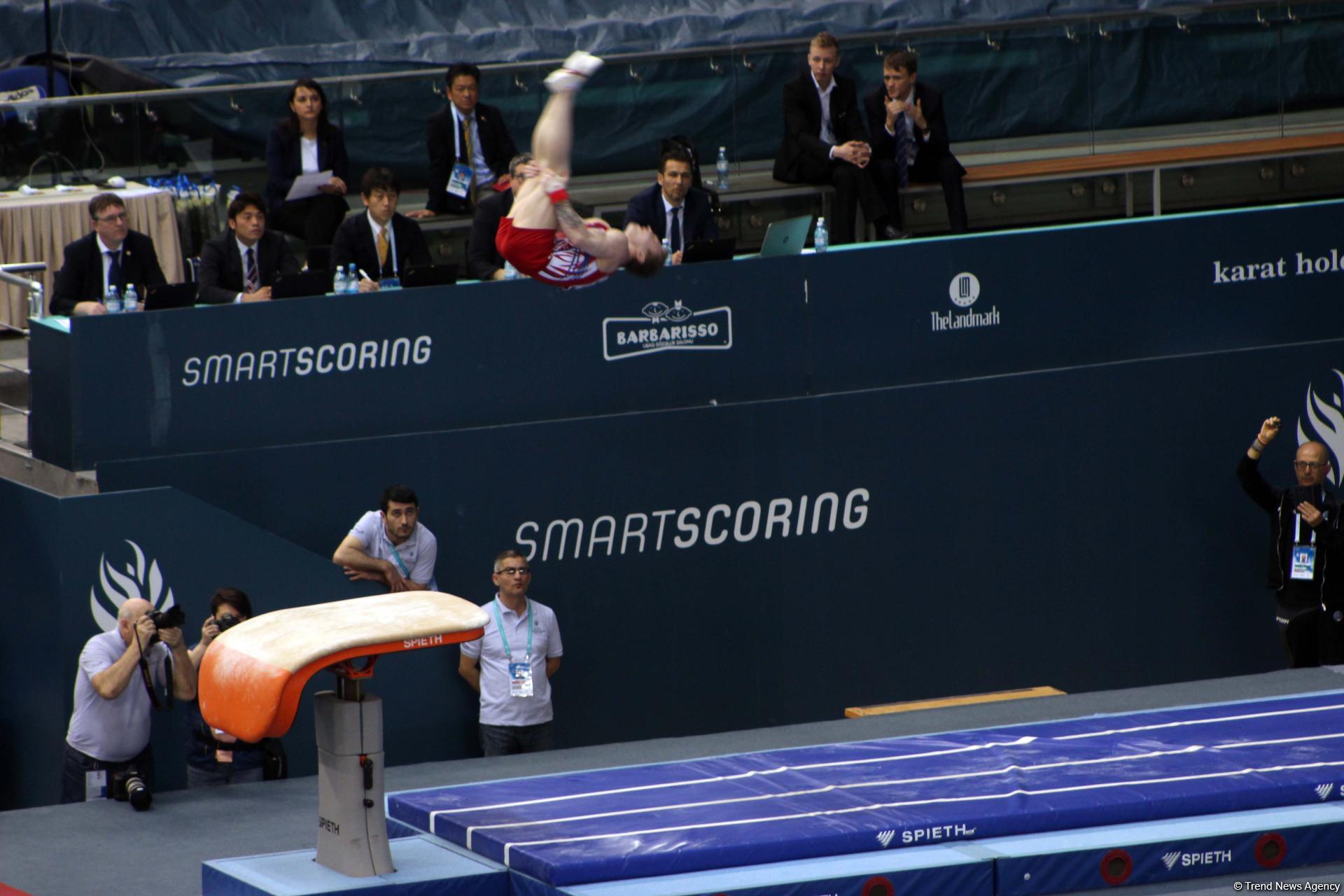 Стартовал последний день соревнований Кубка мира по спортивной гимнастике в Баку (ФОТО)