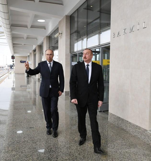 Президент Ильхам Алиев ознакомился с условиями, созданными на станции метро  «Бакмил» (ФОТО)