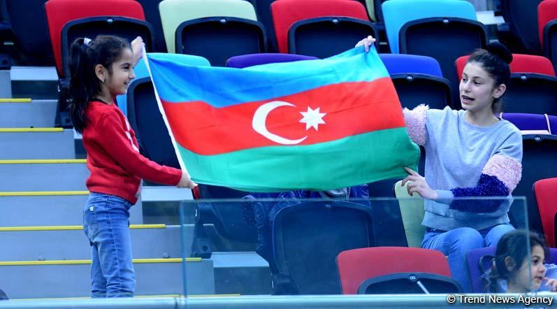 Азербайджанские гимнастки вышли в финал Международного турнира AGF Junior Trophy в упражнениях с мячом