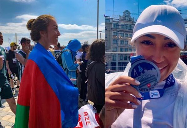 Впервые азербайджанка пробежала по берегу самого большого водоема Альп и Женевы (ФОТО)