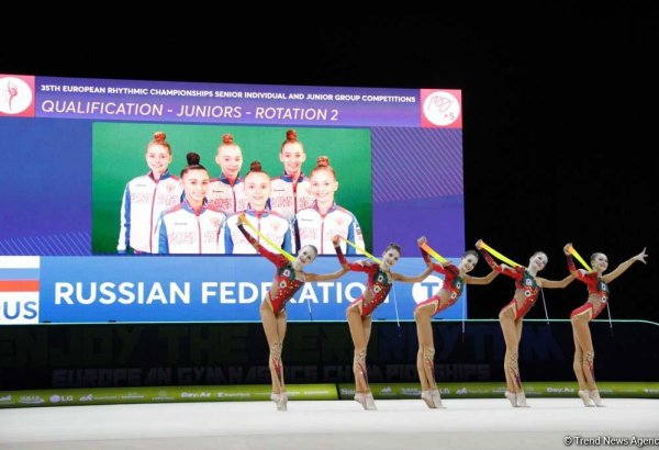 На Чемпионате Европы в Баку определились команды-финалисты в групповых упражнениях с пятью лентами