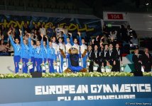 В Баку состоялась церемония награждения победителей Чемпионата Европы в командном зачете и в многоборье групповых упражнений (ФОТО)