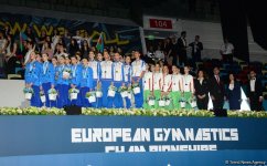 В Баку состоялась церемония награждения победителей Чемпионата Европы в командном зачете и в многоборье групповых упражнений (ФОТО)
