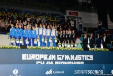 В Баку состоялась церемония награждения победителей Чемпионата Европы в командном зачете и в многоборье групповых упражнений (ФОТО)