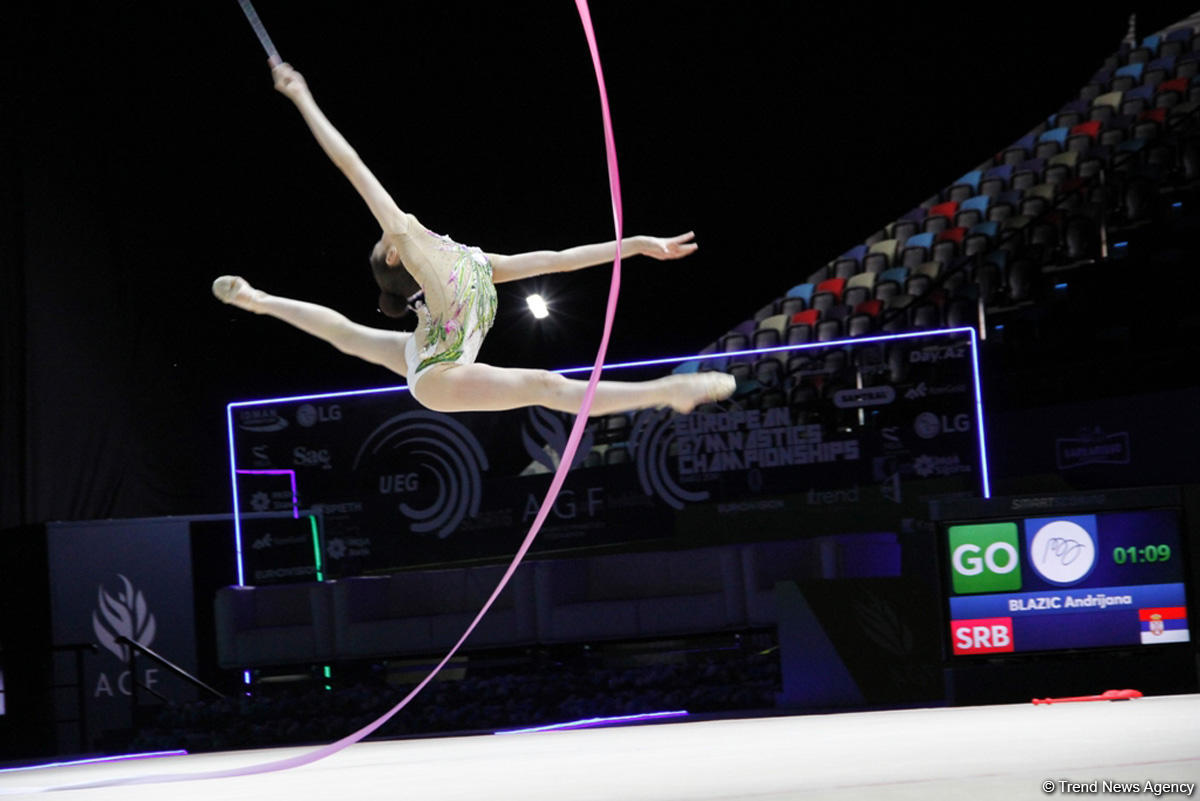 В Баку стартовал третий день соревнований 35-го Чемпионата Европы по художественной гимнастике (ФОТО)
