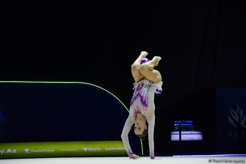 Продолжаются финальные соревнования Чемпионата Европы по художественной гимнастике в Баку (ФОТО)