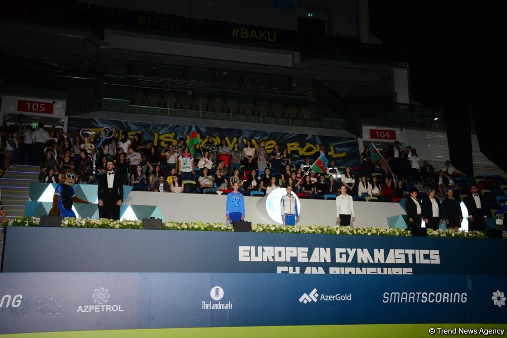 В Баку состоялась церемония награждения победителей Чемпионата Европы по художественной гимнастике в индивидуальной программе (ФОТО)