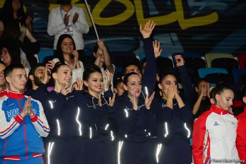 В Баку прошла церемония награждения победителей Чемпионата Европы в составах трио, групп и программе аэро-данс (ФОТО)