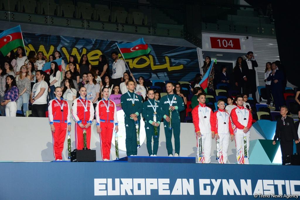 В Баку прошла церемония награждения победителей Чемпионата Европы в составах трио, групп и программе аэро-данс (ФОТО)