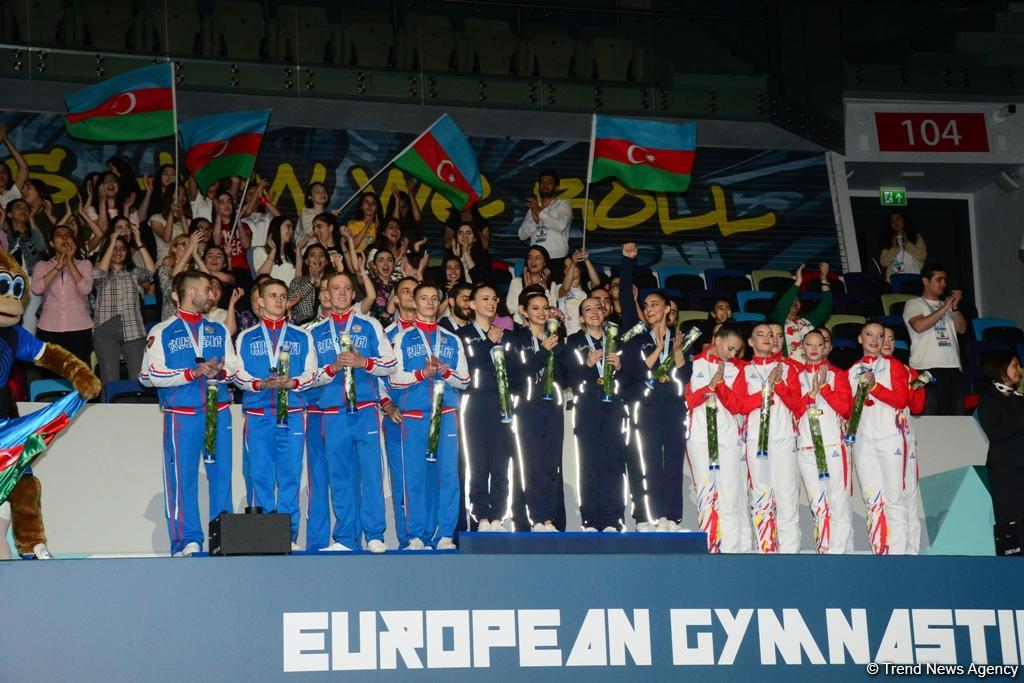 В Баку прошла церемония награждения победителей Чемпионата Европы в составах трио, групп и программе аэро-данс (ФОТО)