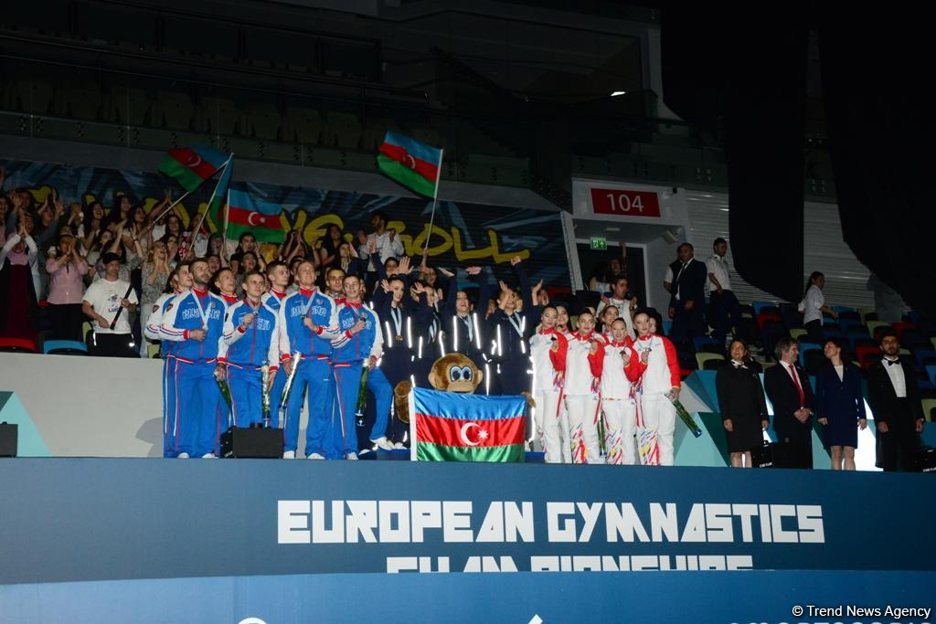 В Баку прошла церемония награждения победителей Чемпионата Европы в составах трио, групп и программе аэро-данс (ФОТО)