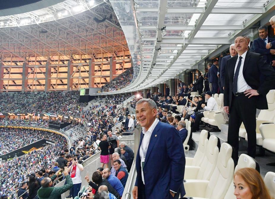 Президент Ильхам Алиев и Первая леди Мехрибан Алиева наблюдали за финалом Лиги Европы УЕФА на Бакинском олимпийском стадионе (ФОТО)