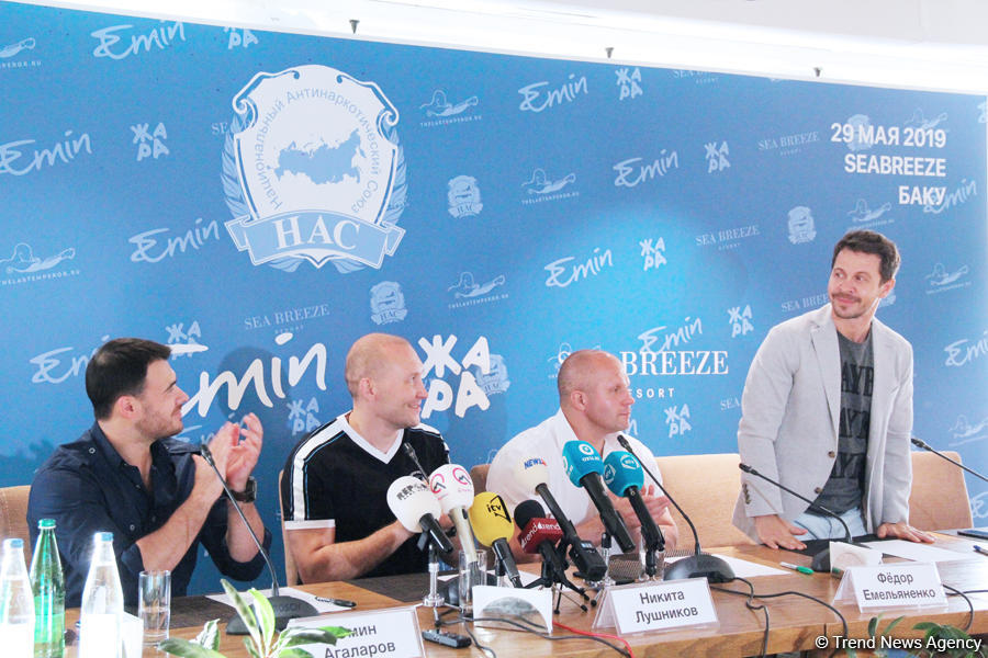 Эмин Агаларов, Федор Емельяненко и Павел Деревянко в Баку: Борьба с наркоманией! (ФОТО)