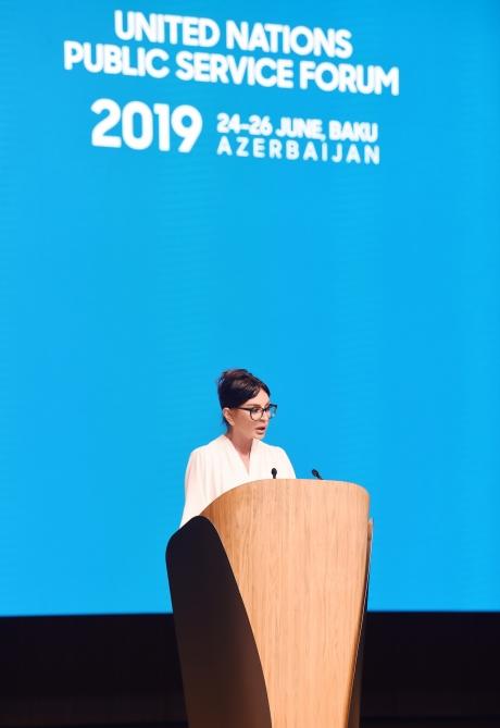 Первый вице-президент Мехрибан Алиева приняла участие в церемонии открытия Форума госуслуг ООН (ФОТО) (версия 2)