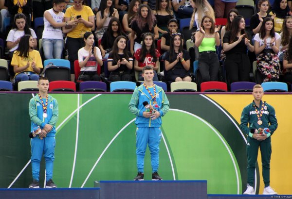 EYOF Baku 2019: Церемония награждения победителей и призеров соревнований в упражнениях на параллельных брусьях и в вольных упражнениях (ФОТО)