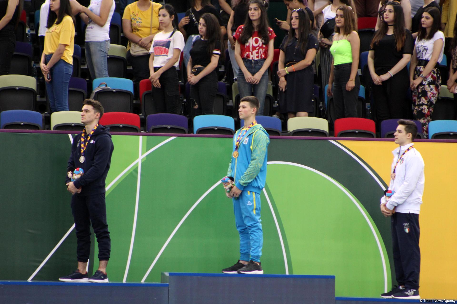 EYOF Baku 2019: Украинский гимнаст завоевал «золото» в упражнениях на перекладине – церемония награждения (ФОТО)
