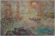 Нефть и нефтяники в живописи азербайджанских художников (ФОТО)