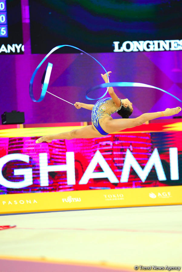 В Баку продолжаются финальные выступления многоборья в рамках Чемпионата мира по художественной гимнастике (ФОТО)